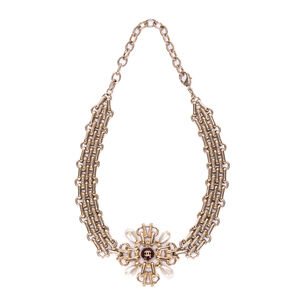 Chanel 2017 Glass Pearl Chain Choker Necklace